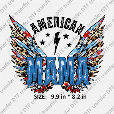 AMERICA MAMA with Colorful Wings Independence Day DTF Transfers IDPDD.010