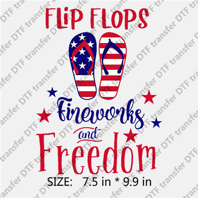 Slippers Stars-and-Stripes FLiP FLOPS FREEDOM Independence Day DTF Transfers IDPDD.041