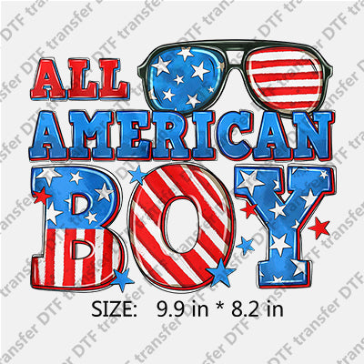 Stars-and-Stripes Sunglasses ALL AMERICAN BOY Independence Day DTF Transfers IDPDD.044