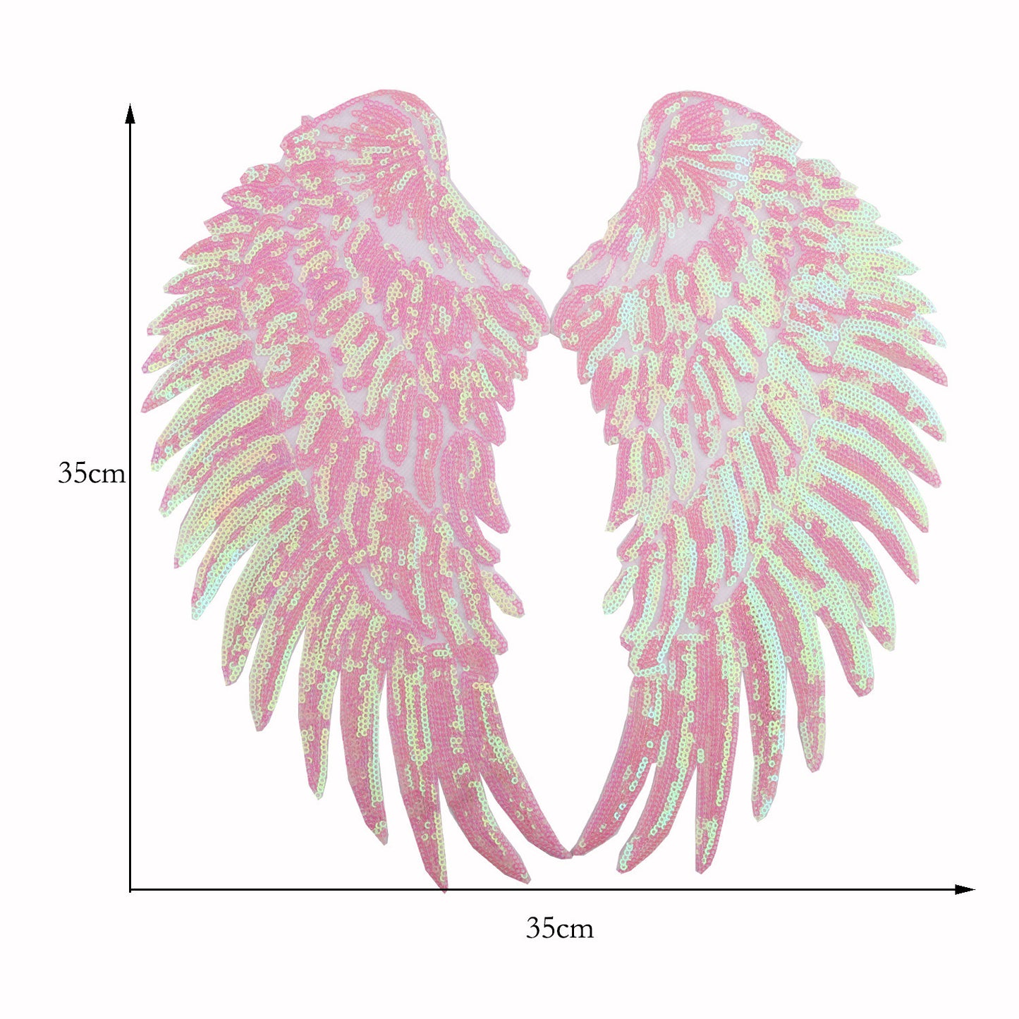 Wing Patches, Large Sequins Angel Wings Patch,Feather Wings Sequin Patch For Clothes DIY