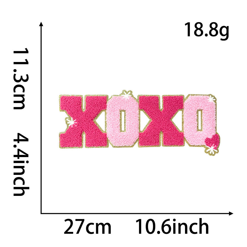 Valentines Day Chenille Patches-LOVE/ Be Mine/ XOXO