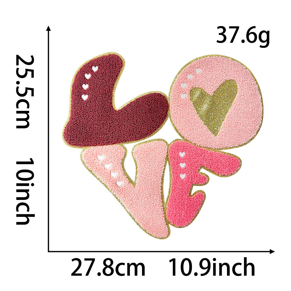 Valentines Day Chenille Patches-LOVE/ Be Mine/ XOXO