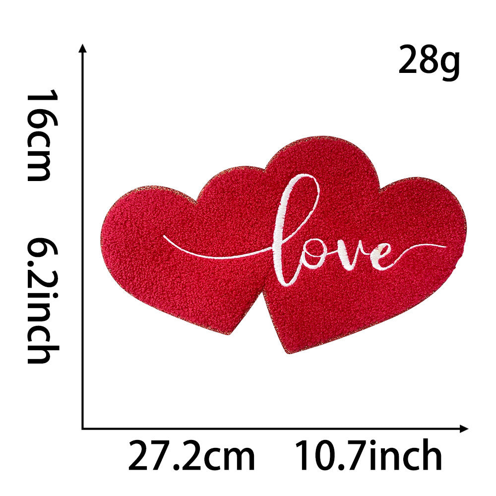 Valentines Day Chenille Patches-LOVE/ Be Mine/ XOXO