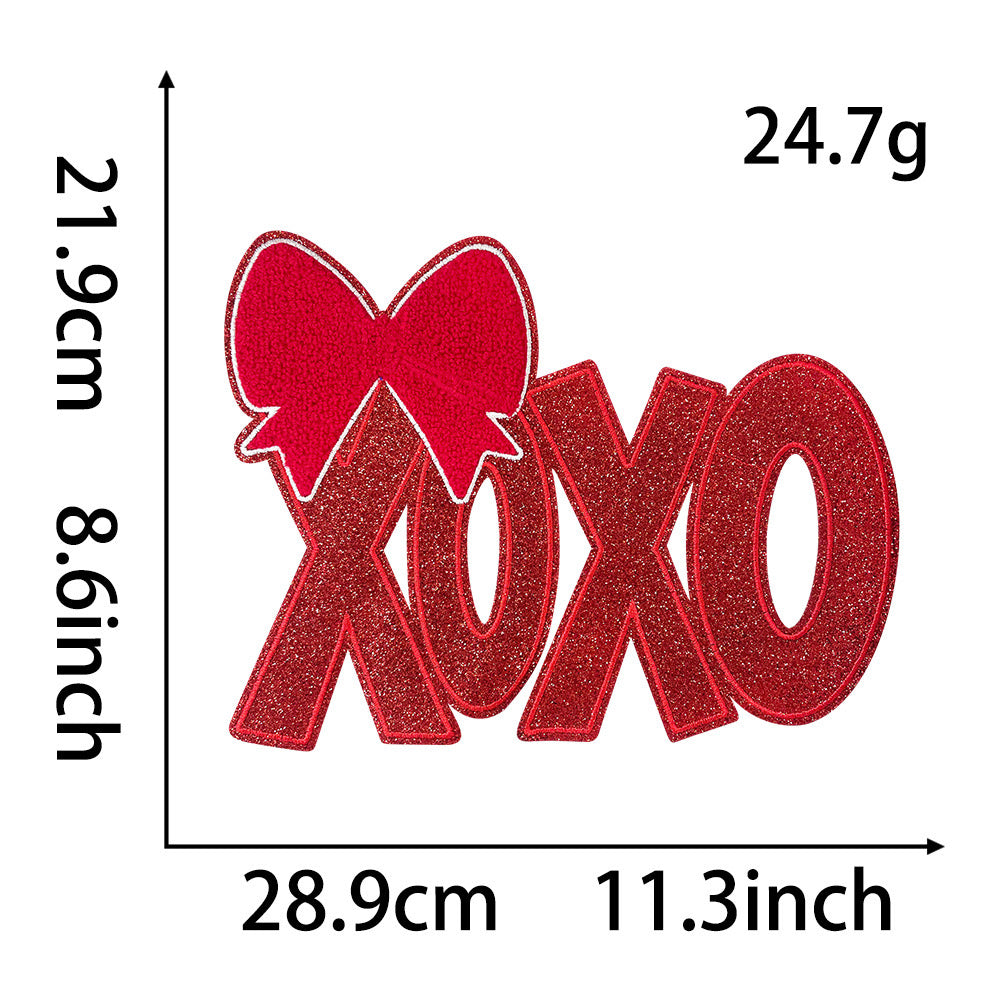 Valentines Day Chenille Patches-LOVE/ Be Mine/ XOXO