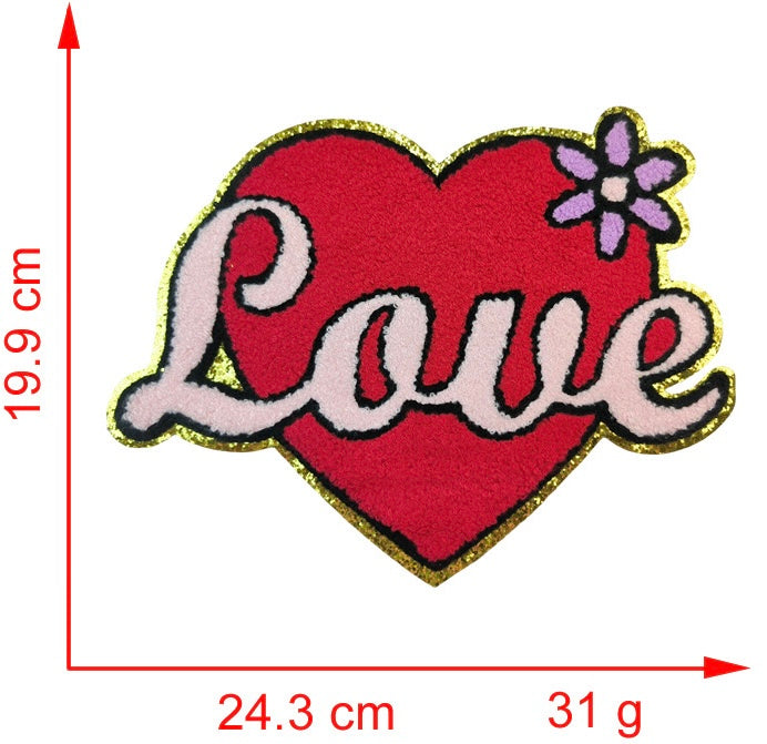 Valentines Day Chenille Patches-LOVE/ Be Mine/ XOXO