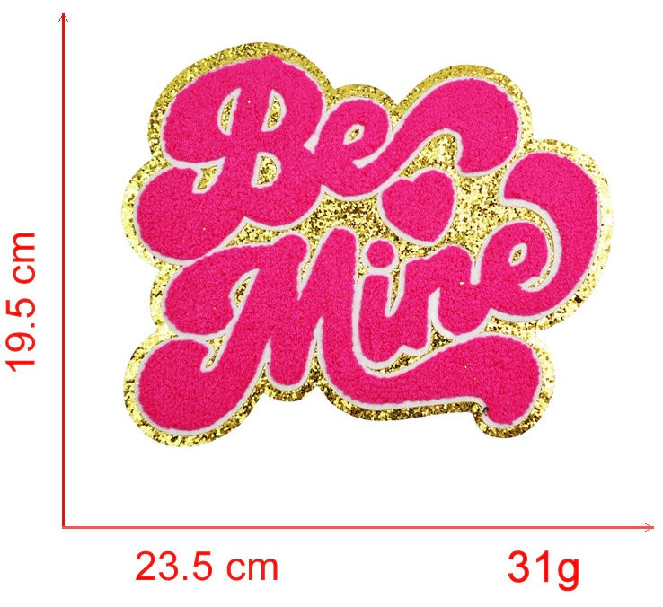 Valentines Day Chenille Patches-LOVE/ Be Mine/ XOXO