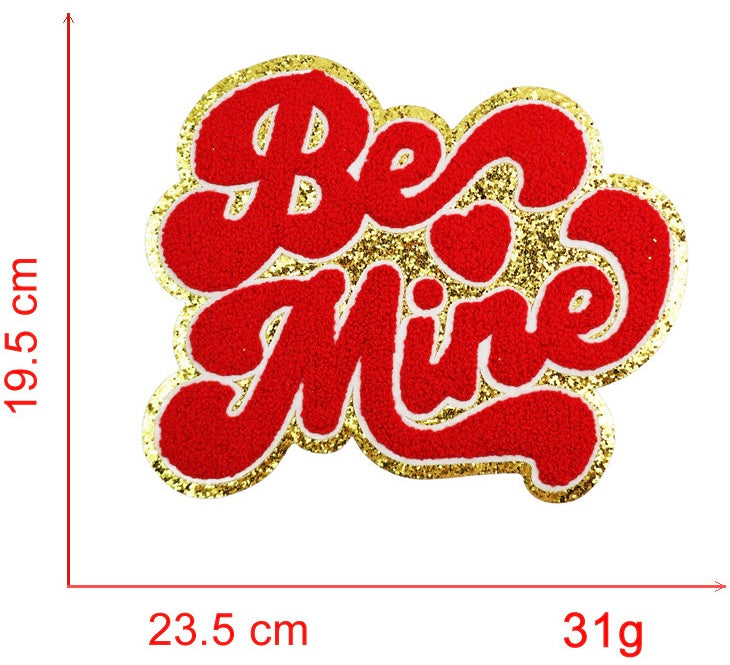 Valentines Day Chenille Patches-LOVE/ Be Mine/ XOXO