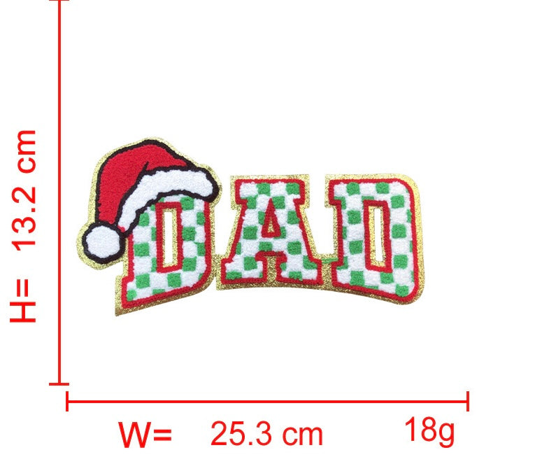 Christmas / MAMA / DAD / Baseball Chenille Iron-on Patches