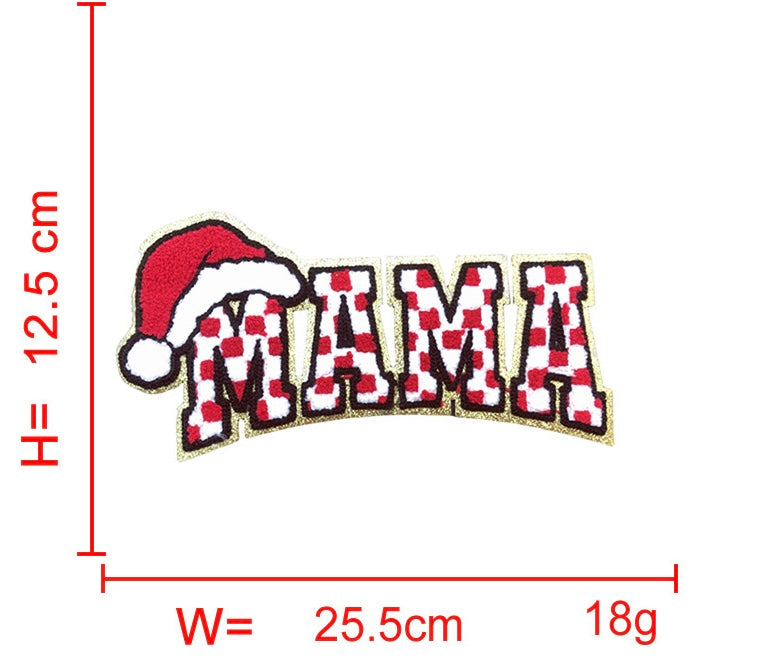 Christmas / MAMA / DAD / Baseball Chenille Iron-on Patches