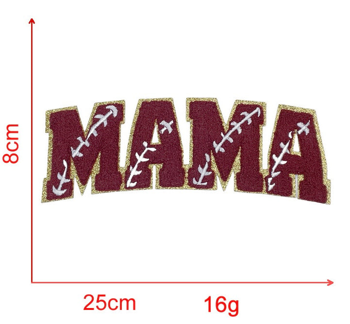 Christmas / MAMA / DAD / Baseball Chenille Iron-on Patches