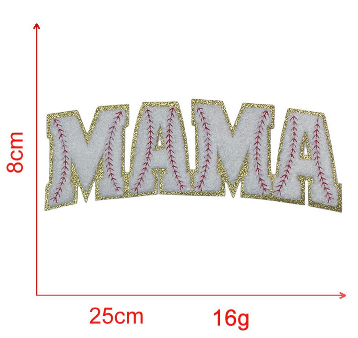 Christmas / MAMA / DAD / Baseball Chenille Iron-on Patches