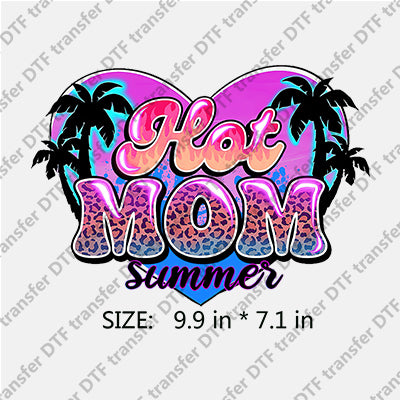 Hot MOM Summer with Heart Palm-tree DTF Transfers SMM.014