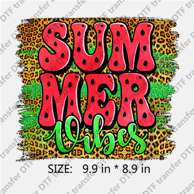 Green Leopard Colorful SUMMER VIBES Summer DTF Transfers SMM.023