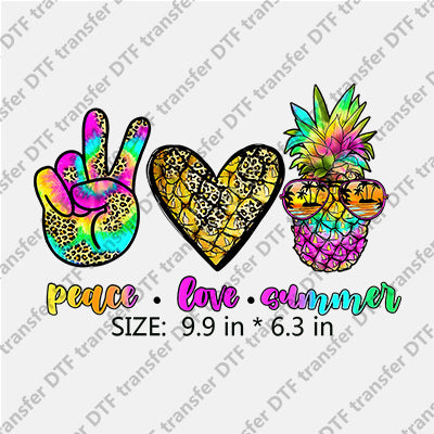 V Gesture Heart Pineapple Peace Love Summer DTF Transfers SMM.027