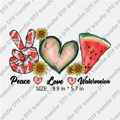 V Gesture Heart Watermelon Peace Love Watermelon Summer DTF Transfers SMM.028