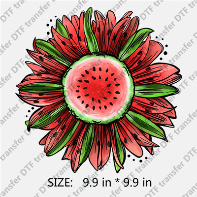 Big Sunflower with Watermelon Summer DTF Transfers SMM.034