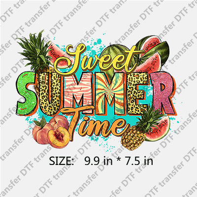 Sweet SUMMER Time with Watermelon Pineapple Peach Summer DTF Transfers SMM.050