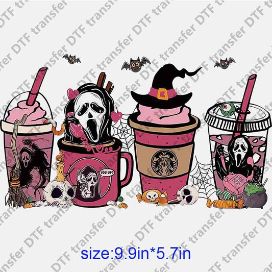 Halloween Horror Ghost Cups DTF transfer HLOW.007