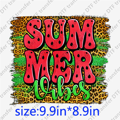 Summer vibes leopard watermelon DTF Transfers SMM.094