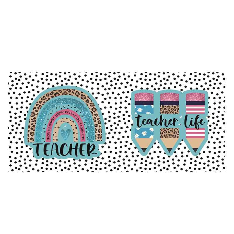 Teacher Love Inspire 16oz UV DTF  Cup Wraps