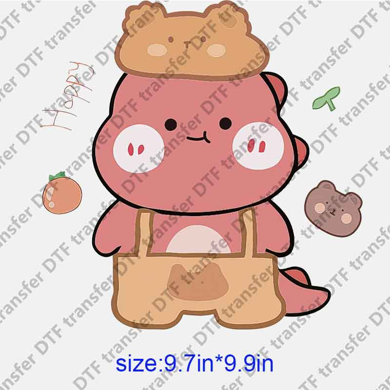 Animal Cute Red Dinosaur DTF transfer ANM.138