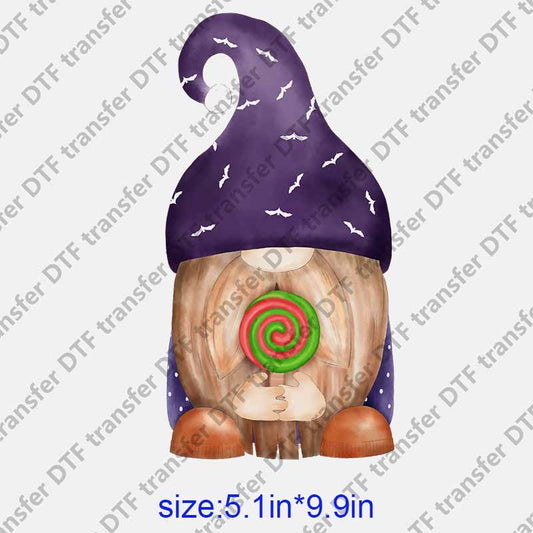 Halloween gnome with a lollipop  DTF transfer NO.1177