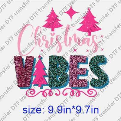 Pink Christmas Letters DTF transfer XMAS.116