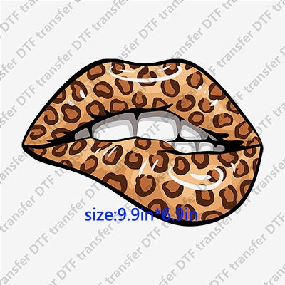 Hot Sexy Leopard Lips DTF Transfers Lips.006