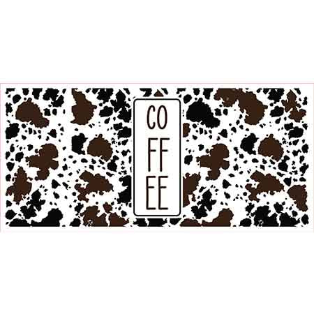 Coffee Cups Letters 16oz UV DTF  Cup Wraps