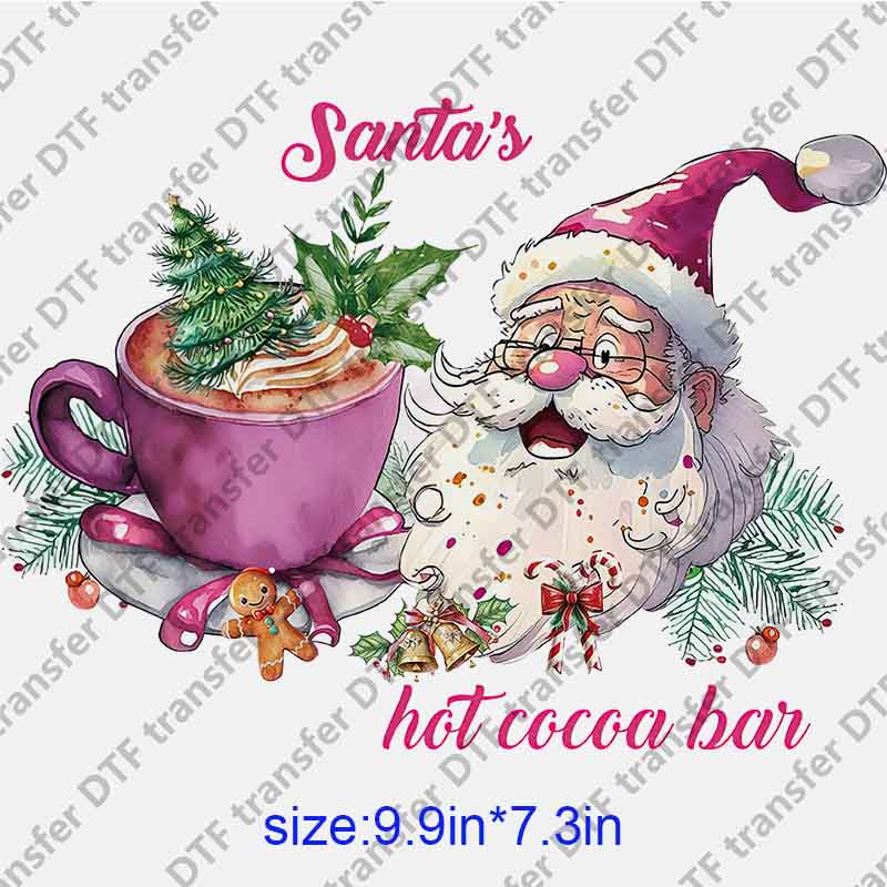 Christmas Santa Cup Coffee DTF transfer XMAS.055