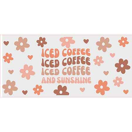 Coffee Cups Letters 16oz UV DTF  Cup Wraps