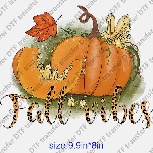 Thanksgiving Day Fall pumpkin letters  DTF transfer NO.1114