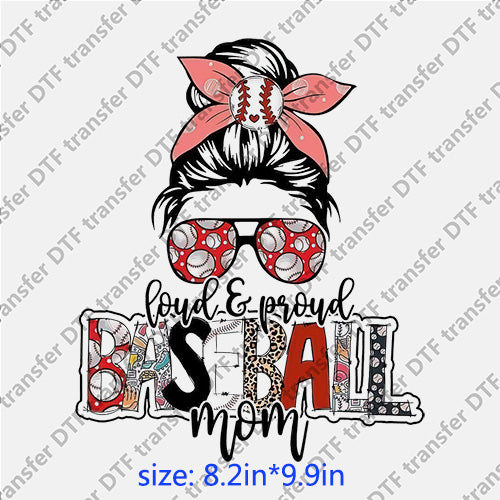 Basket ball mom messybun girl headband glasses messy bun DTF transfer MB.035