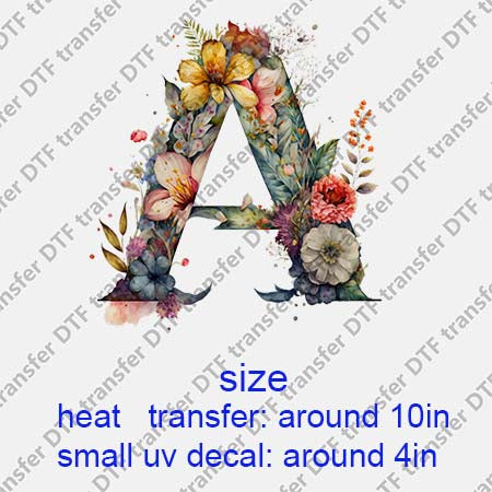 Flower Letters DTF Transfer/UV DTF Small decal HUADUO ZM.A