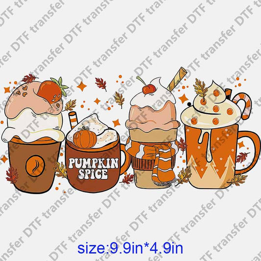 Thanksgiving Day cups cream pumpkin DTF transfer NO.1224