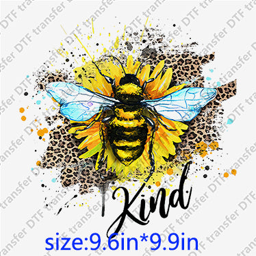 Bee Kind leopard wings flower Animal DTF transfer ANM.049