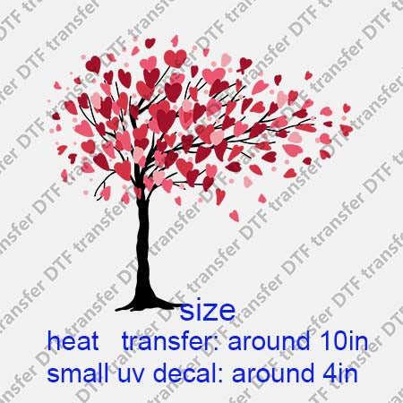 Scenery Heart Tree DTF Transfer/UV DTF Small decal HOFT.011