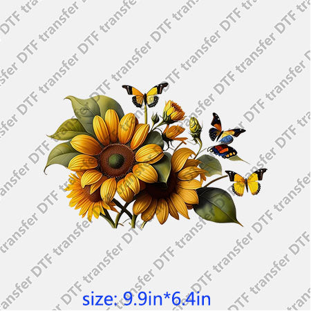 Sunflowers with butterflies  animal DTF transfer ANM.097