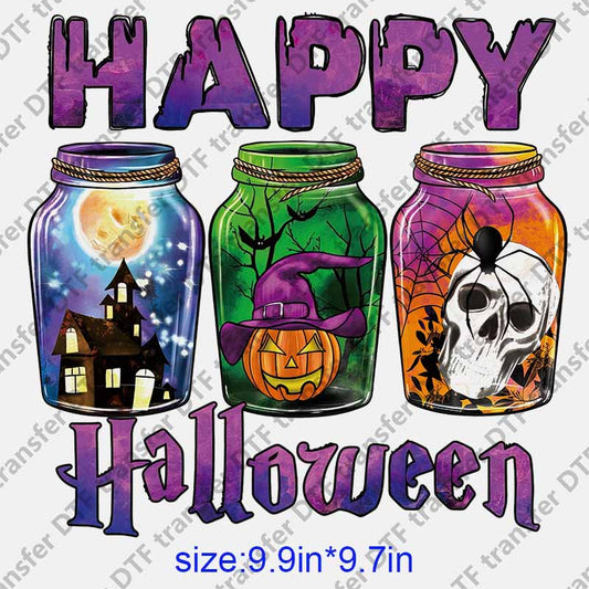 Halloween cups pumpkin skull castle  DTF transfer NO.1220