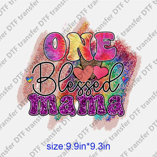 Mama momlife letters  rainbow DTF transfer NO.1272