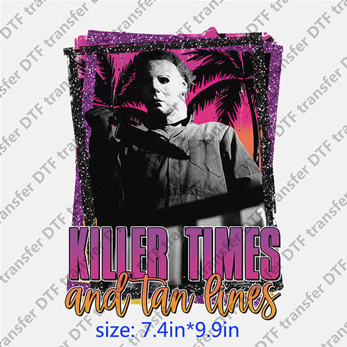 Killer times and tan lines ghost man Halloween Horrible DTF transfer HR.019