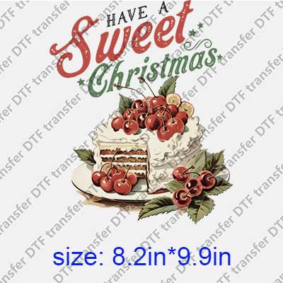 Pink Merry Christmas Cakes DTF transfer XMAS.087