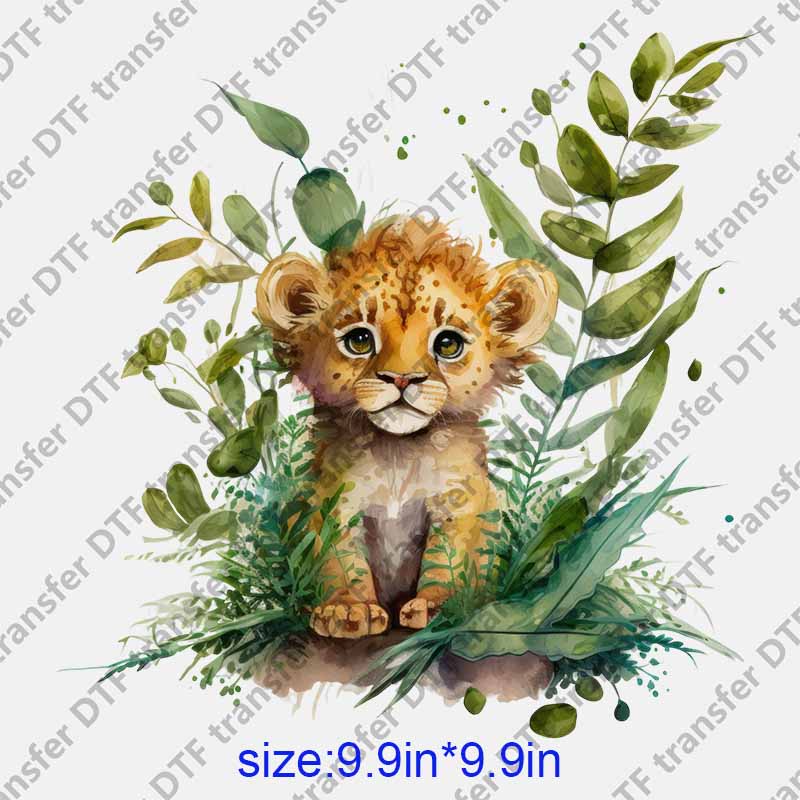 Animal little leopard leaves DTF transfer NO.1188