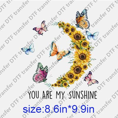 Butterfly and  Flowers DTF transfer BTF.048