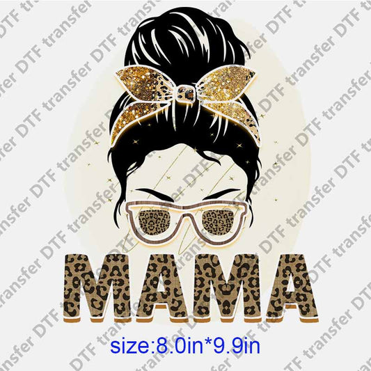 Messy bun girl Mama momlife  DTF transfer NO.1275