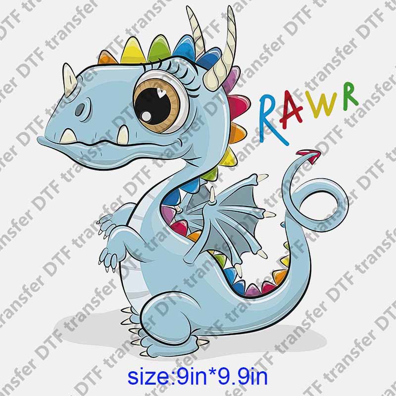 Dragon cartoon RAWR  DTF transfer NO.1060