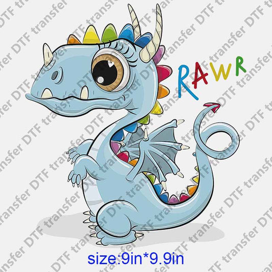 Dragon cartoon RAWR  DTF transfer NO.1060