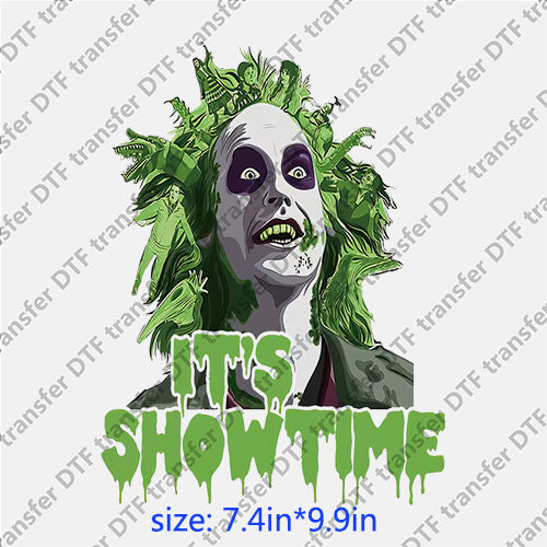 Show time beetle juice ghost man Halloween Horrible DTF transfer HR.022