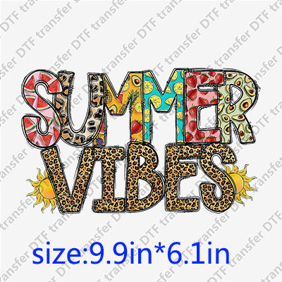 Summer vibes leopard sun fruit DTF Transfers SMM.096