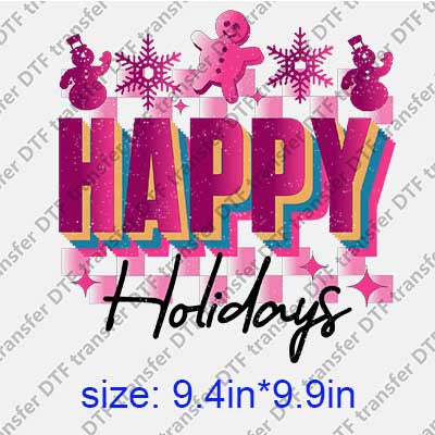 Pink Christmas Letters DTF transfer XMAS.121